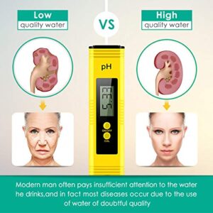 Digital PH Meter, PH Meter 0.01 Water Quality Tester with 0-14 PH Measurement Range for Household Drinking, Pool and Aquarium Water PH Tester Design with ATC