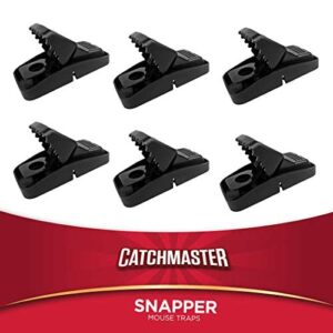 catchmaster snapper mouse traps 6-pk, mouse traps indoor for home, reusable rodent killer for house, outdoor critter catcher, eco friendly pest control for garage, basement, & kitchen