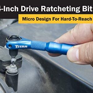 Titan 11317 1/4-Inch Drive Swivel Head Micro Bit Driver , Blue