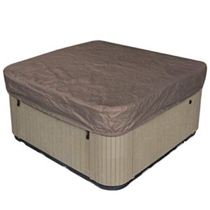 outdoor square hot tub cover, waterproof sunproof spa cover protector 90.9x90.9x11.8in (coffee)
