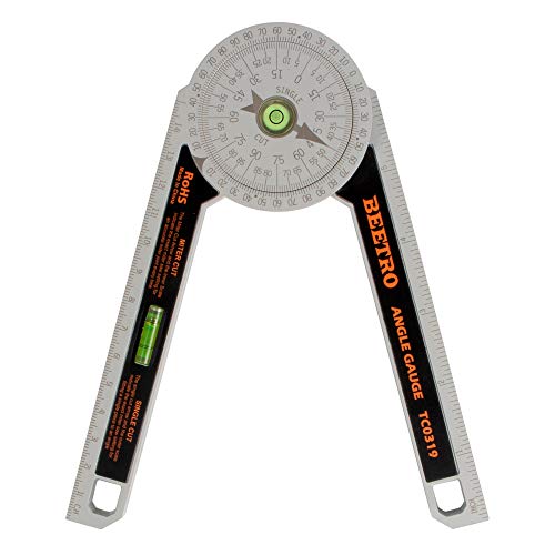 BEETRO Miter Saw Protractor, Perfect Molding Angle Gauge with Two Horizontal Bubbles for Crown Molding, Miter Cuts, Carpentry, and More