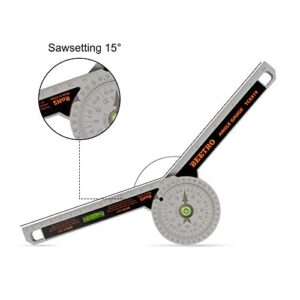 BEETRO Miter Saw Protractor, Perfect Molding Angle Gauge with Two Horizontal Bubbles for Crown Molding, Miter Cuts, Carpentry, and More