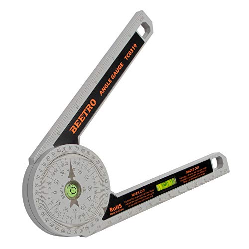 BEETRO Miter Saw Protractor, Perfect Molding Angle Gauge with Two Horizontal Bubbles for Crown Molding, Miter Cuts, Carpentry, and More