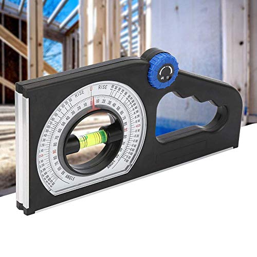 Universal Slope Angle Meter, Dual-Scale Rotary Pitch Finder with Level Vial + Thumb Dial, 0-180 Degree Inclinometer Magnetic Multifunctional Level Protractor