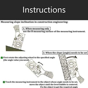 Universal Slope Angle Meter, Dual-Scale Rotary Pitch Finder with Level Vial + Thumb Dial, 0-180 Degree Inclinometer Magnetic Multifunctional Level Protractor