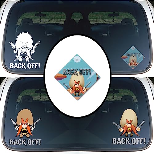 Back Off! | Suction Cup Safety Sign, UV Printed Vinyl and Layered Vinyl Decal | #YSAM