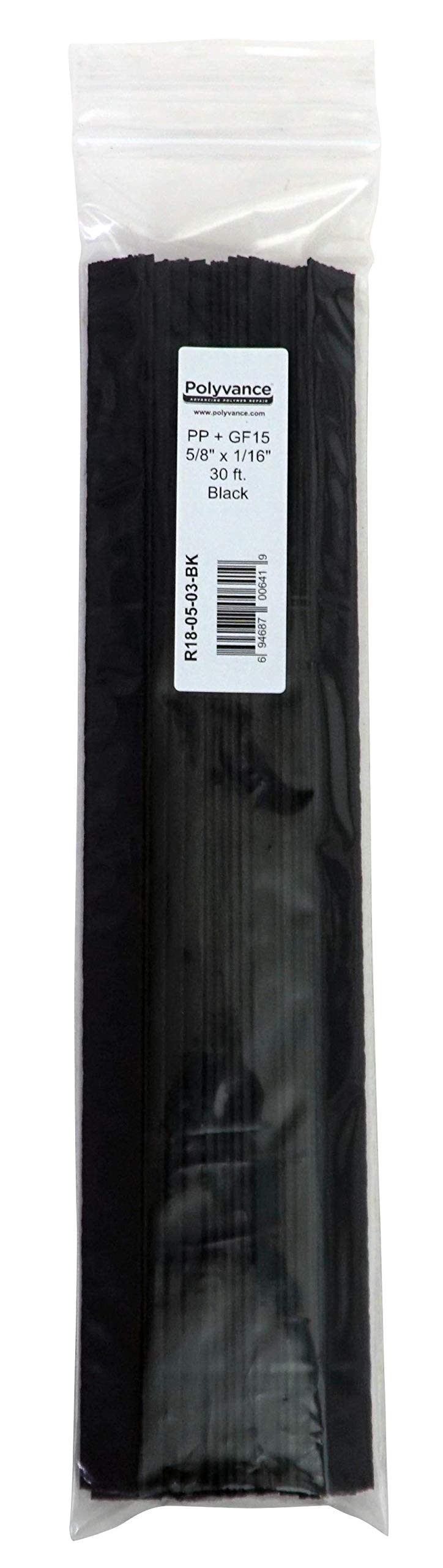 PP+GF 15 Strip, 5/8" x 1/16", 30 ft., Black