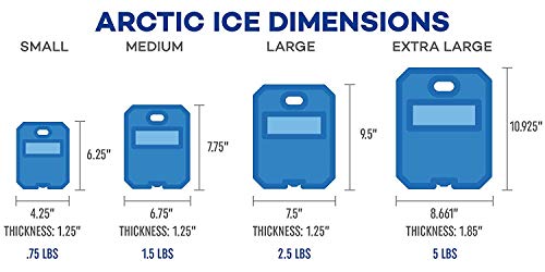 Arctic Ice Chillin' Cradle Series Ice Pack - Long Lasting High Performance X-Large (5 LBS) Ice Pack Curved Design for Sodas, Sports Drinks, Beer or Wine, Middle Divider, Freezes at 28 Degrees (2-Pack)