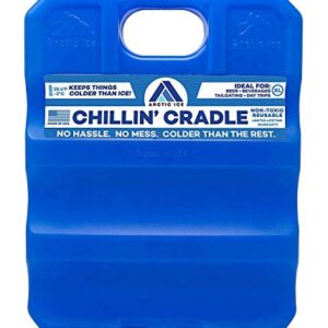 Arctic Ice Chillin' Cradle Series Ice Pack - Long Lasting High Performance X-Large (5 LBS) Ice Pack Curved Design for Sodas, Sports Drinks, Beer or Wine, Middle Divider, Freezes at 28 Degrees (2-Pack)