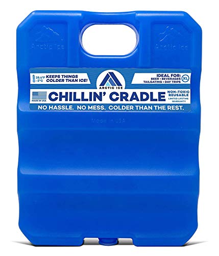 Arctic Ice Chillin' Cradle Series Ice Pack - Long Lasting High Performance X-Large (5 LBS) Ice Pack Curved Design for Sodas, Sports Drinks, Beer or Wine, Middle Divider, Freezes at 28 Degrees (2-Pack)