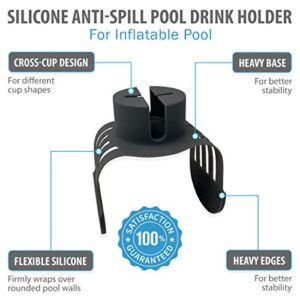 Silicone Anti-Spill Pool Drink Holder - Outdoor Cup Holder for Inflatable Pool, Above Ground Pool, Hot Tub, Jacuzzi - Multifunctional Hot Tub Accessory