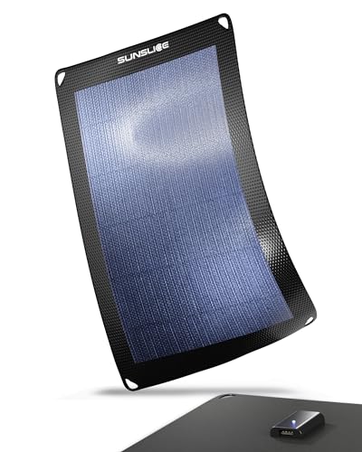 [Sunslice] New Generation 6W Flexible Solar Panel. Powerful and Much Lighter, Ultra Thin, Unbreakable. for Smartphone, Ideal for Camping and Hiking - Black