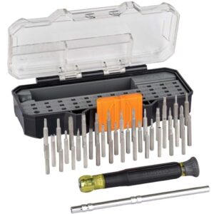 klein tools 32717 precision screwdriver set with case, all-in-one multi-function repair tool kit includes 39 bits for apple products