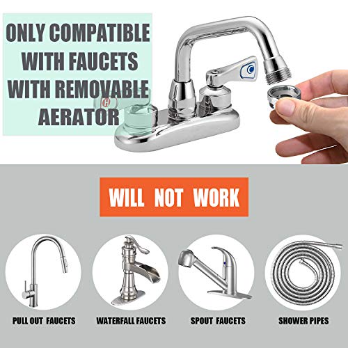 9 Pieces Faucet Adapter Kit, Brass Aerator Adapter Male Female Kitchen Sink Faucet Adapter to Garden Hose, Water Filter, Standard Hose via Diverter with Faucet Aerator and Thread Seal Tape