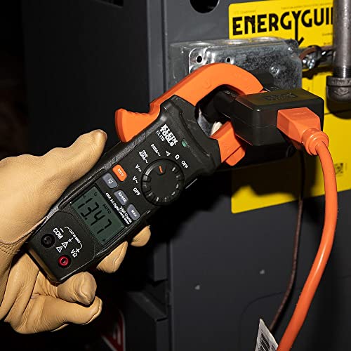 Klein Tools CL120KIT Clamp Meter Electrical Test Kit, AC Auto Ranging 400 Amp, Backlit Display, Includes GFCI Tester-Line Splitter-Pouch-Leads-3 x AAA