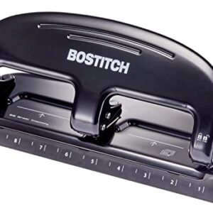 Bostitch Office EZ Squeeze 20 Sheet Standard 3 Hole Punch, Metal Construction, Silver/Black (HP20)