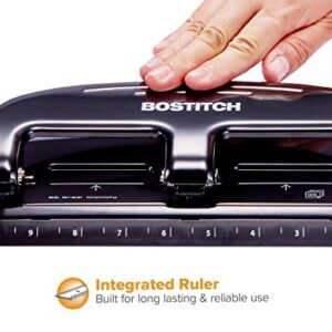 Bostitch Office EZ Squeeze 20 Sheet Standard 3 Hole Punch, Metal Construction, Silver/Black (HP20)