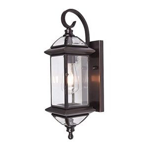 GAZELIGHTING Outdoor Light Fixture 18.5" H Porch Light Oil Rubbed Bronze Outdoor Wall Lights with Clear Glass Waterproof Outside Lights for House Patio Garage Frontdoor 1 Pack Bulb Not Included