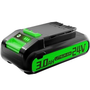 tenhutt 【upgrade】 3.0ah 24v replace battery for greenworks 29842 29852 lithium battery compatible with 20352 22232 2508302 24v cordless tools