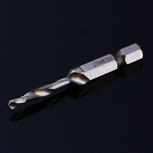 1/4'' HSS Hex Shank Drill, M4 Combination Drill and Tap Bit Screw for Tapping in Wood Plastic and AluminumBit Tool for Drilling, Tapping, and Countersinking