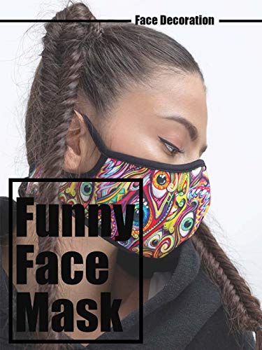 LUDRESS Funny Cotton Face Mask Yellow Washable Grimace Facial Cover Reusable Face Party Masquerade Genie Costume Accessories