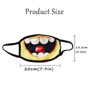 LUDRESS Funny Cotton Face Mask Yellow Washable Grimace Facial Cover Reusable Face Party Masquerade Genie Costume Accessories