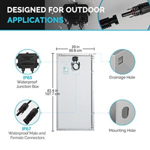 Renogy 100 Watts 12 Volts Monocrystalline Solar Starter Kit & Adjustable Solar Panel Tilt Mount Brackets