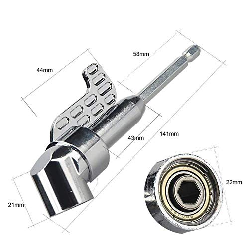 MIAO JIN 2PCS Right Angle Drill 1/4 Inch 105 Degree Angle Extension Socket Holder Adapter, Hex Magnetic Screwdriver Angled Bit Holder, Right Angle Driver Screwdriver Power Drill Repair Tool