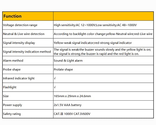 Non Contact Voltage Tester Pen, Electrical Tools Electrical Tester AC 12-1000V/48V-1000V, LED Flashlight, Buzzer Alarm for Live/Null Wire Tester Judgment, Wire Breakpoint Finder