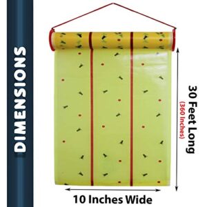 Giant Sticky Fly Trap Roll - MAX Strength - Outdoor/Indoor - Non Toxic - for Flies and Other Bugs (2 Pack- Contains 2 Giant Fly Rolls)