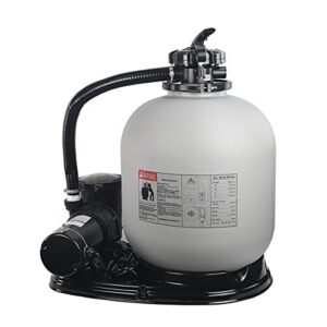 xtremepowerus 19" inch sand filter with 1.5hp pool pump 4500gph above ground swimming media system, gray