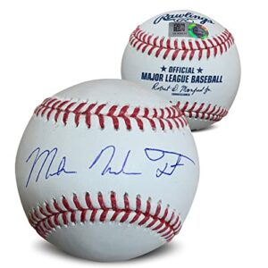 mike trout autographed official signed full name baseball mlb authenticated coa with uv display case