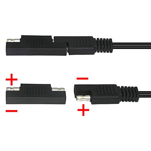 PNGKNYOCN 2 Feet Solar Adapter to SAE Connector Adapter 14AWG Cable Connector with 1 SAE to SAE Polarity Reversal Adapter YOUCHENG, Suitable for Most Solar Panel Kits