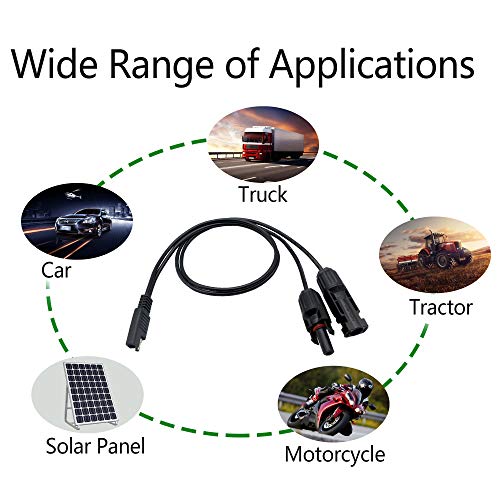 PNGKNYOCN 2 Feet Solar Adapter to SAE Connector Adapter 14AWG Cable Connector with 1 SAE to SAE Polarity Reversal Adapter YOUCHENG, Suitable for Most Solar Panel Kits