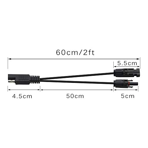 PNGKNYOCN 2 Feet Solar Adapter to SAE Connector Adapter 14AWG Cable Connector with 1 SAE to SAE Polarity Reversal Adapter YOUCHENG, Suitable for Most Solar Panel Kits