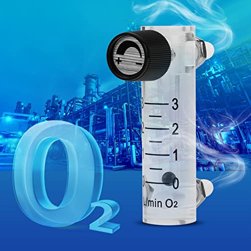 Oumefar Gas Flow Meter, LZQ-7 Air Flow Meter 0-3LPM Oxygen Flow Meter Flow Meter Air Flowmeter with Control Valve, Adjustable Gas Flow Meter for Oxygen Air Gas