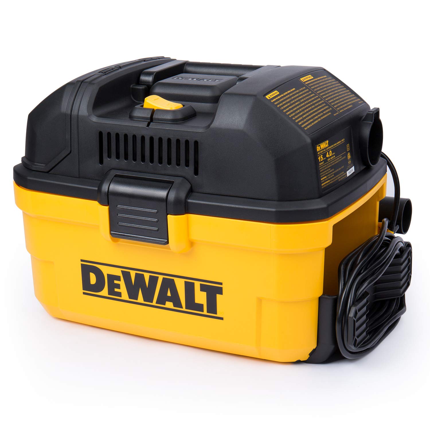DEWALT Portable 4 Gallon Wet/Dry Vaccum, Yellow & Craftsman CMXZVBE38725 1-7/8 in. Dusting Brush Wet/Dry Vac Attachment