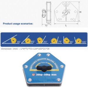 Magnetic Welding Locator 30-50kg FM4-M Switchable Hex Strong Multi Angle Suction Welding Tool Fabrication tools