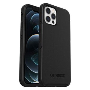 otterbox iphone 12 & iphone 12 pro symmetry series case - black, ultra-sleek, wireless charging compatible, raised edges protect camera & screen