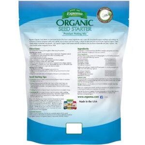 Espoma Organic Seed Starter Premium Potting Soil Mix - All Natural & Organic Seed Starting Mix with Mycorrhizae. For Organic Gardening, 8 qt, Pack of 2
