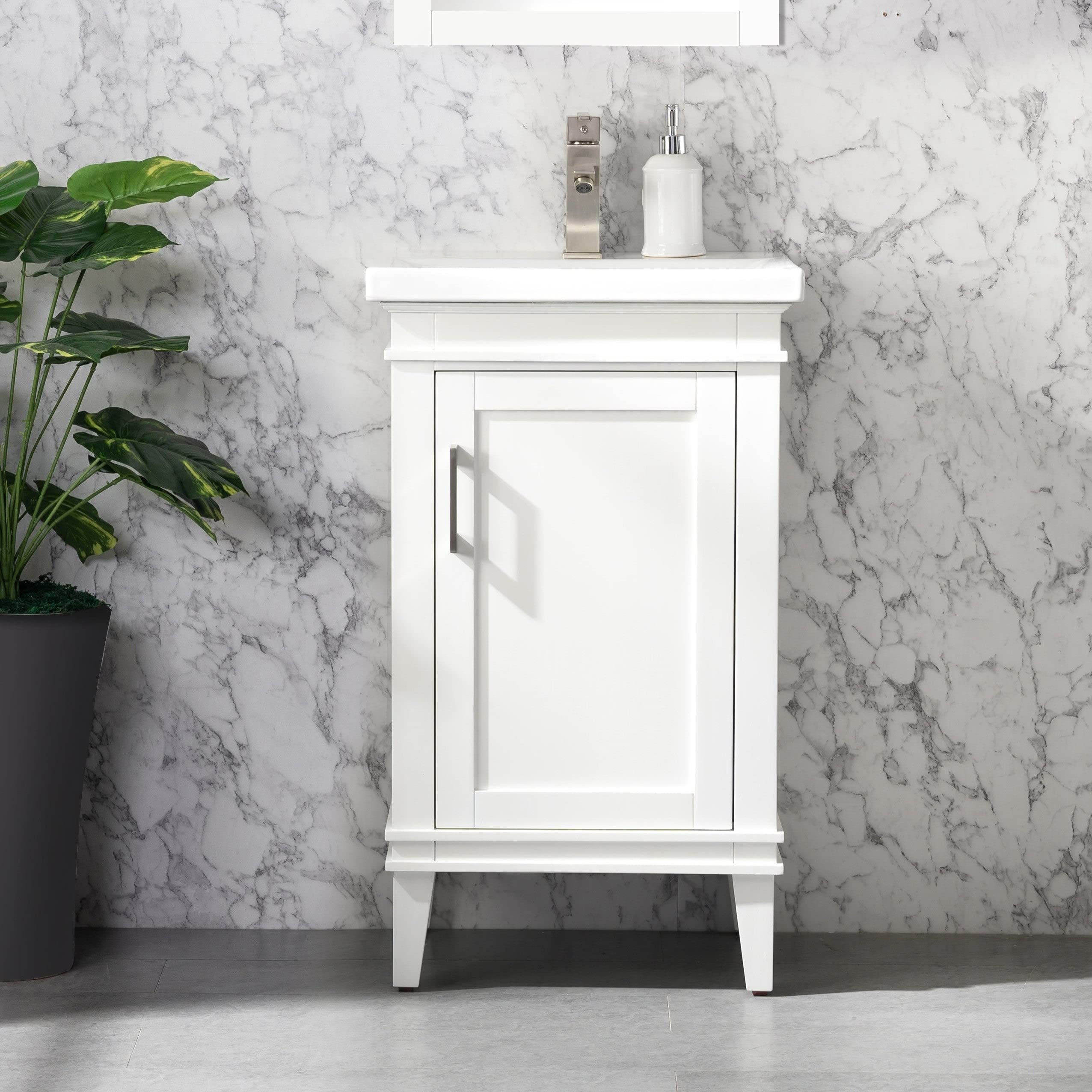 UrbanFurnishing.net Avery 20" Single Bathroom Vanity with Porcelain Top - White