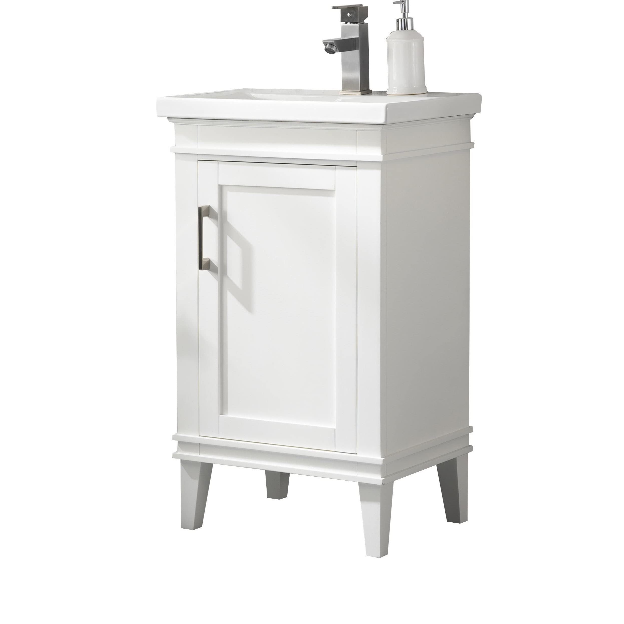 UrbanFurnishing.net Avery 20" Single Bathroom Vanity with Porcelain Top - White