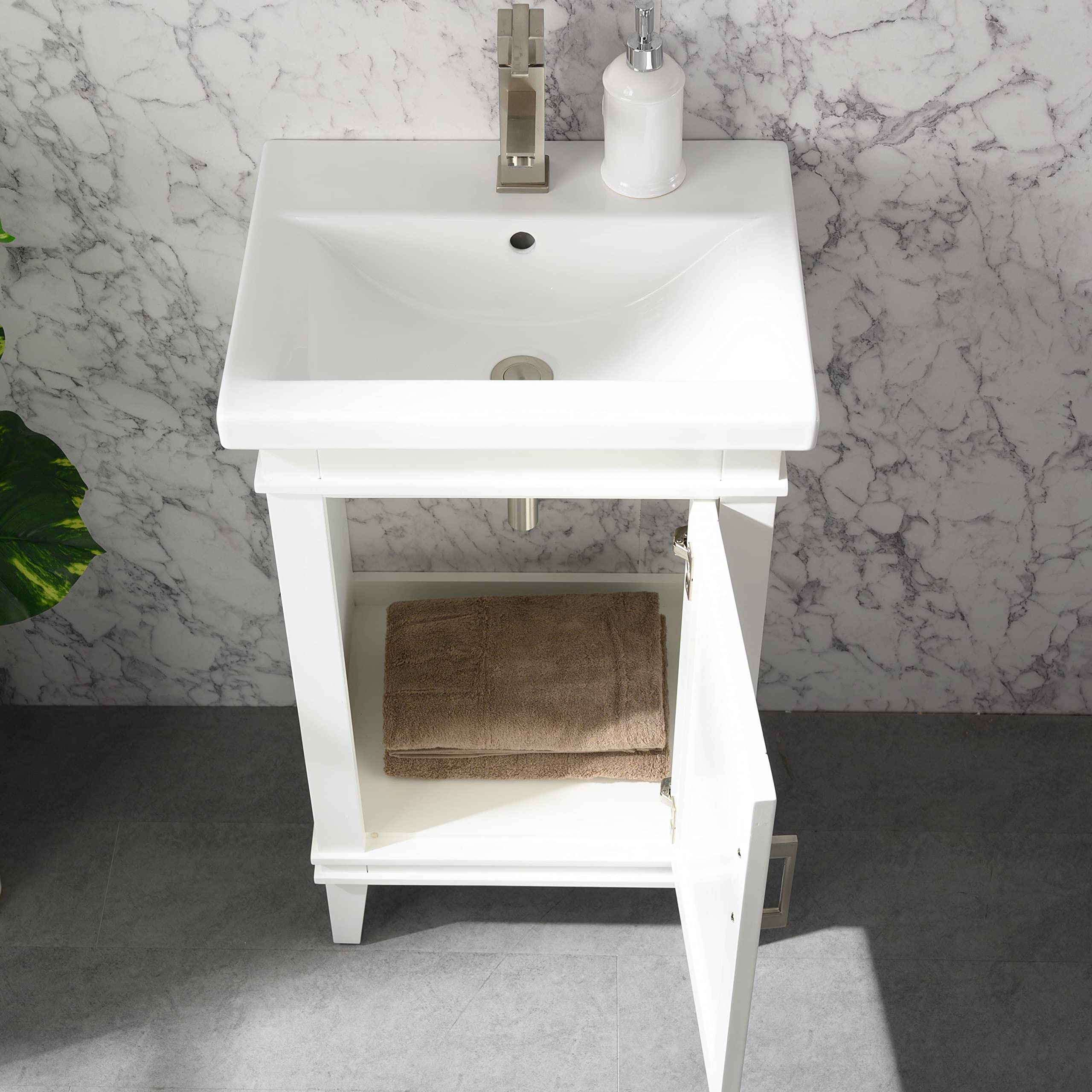 UrbanFurnishing.net Avery 20" Single Bathroom Vanity with Porcelain Top - White