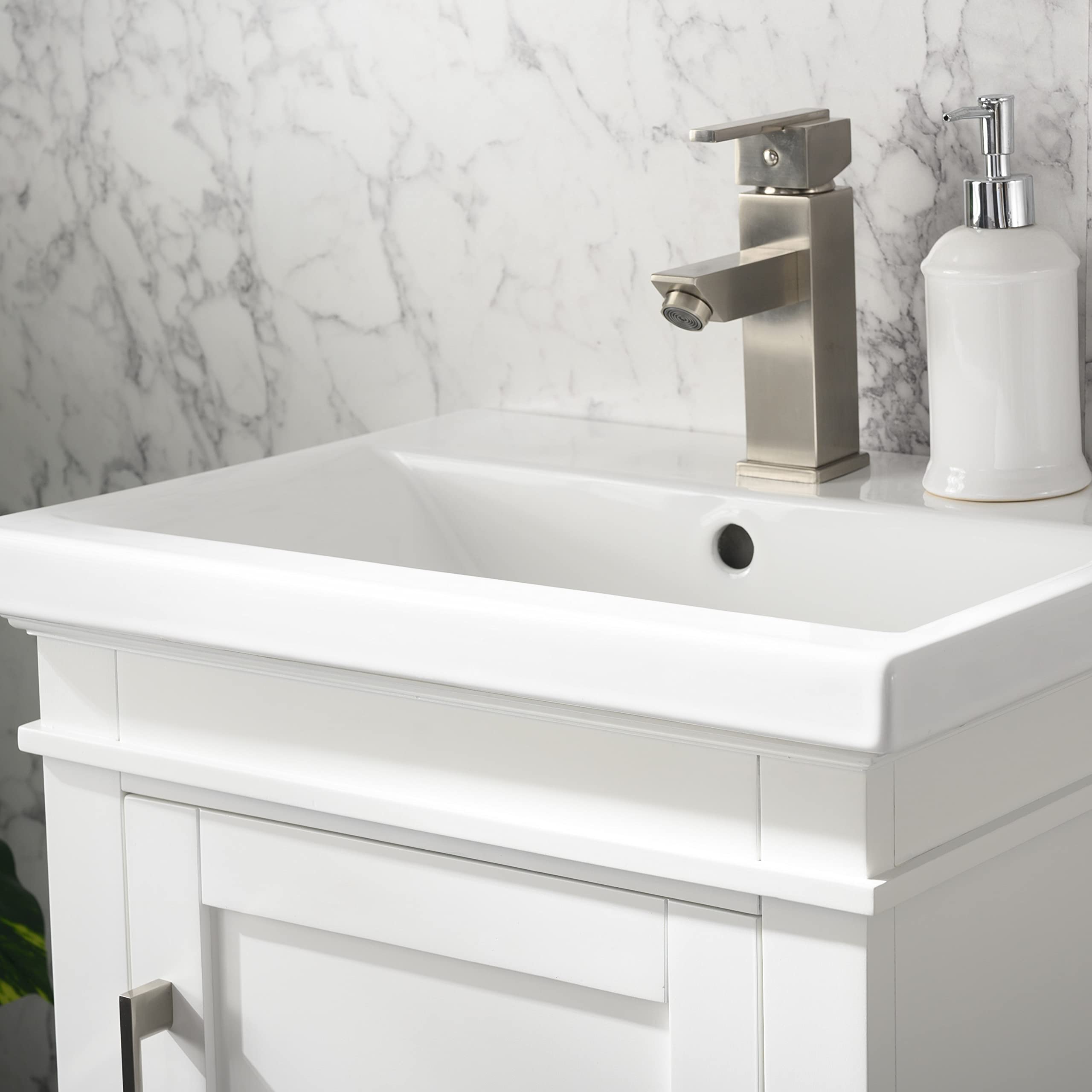 UrbanFurnishing.net Avery 20" Single Bathroom Vanity with Porcelain Top - White