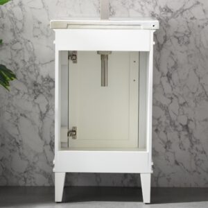 UrbanFurnishing.net Avery 20" Single Bathroom Vanity with Porcelain Top - White