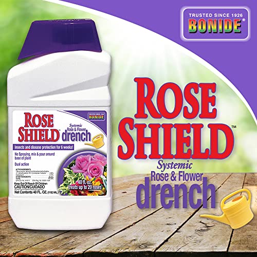 Bonide Rose Shield Systemic Rose & Flower Drench, 40 oz Ready-to-Use Long Lasting Disease & Insect Protection
