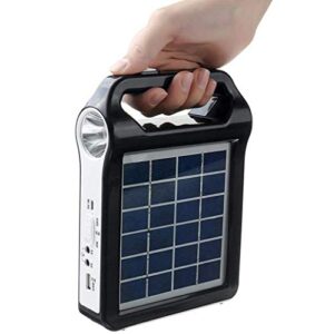 jay-long portable solar generator usb charger 6v 9w solar panel power storage generator home system kit rechargeable