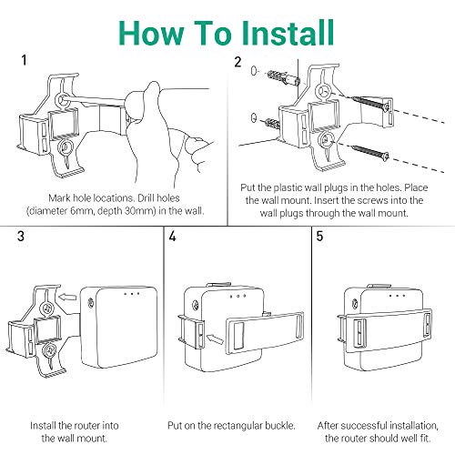 GL.iNet WiFi Router Holder Wall Mount with Screws, Compatible with GL-AR150, GL-AR150-Ext, GL-AR300M, GL-AR300M-Ext, GL-MT300N-V2 Mini Router, Networking Device Bracket, Easy to Install (White)