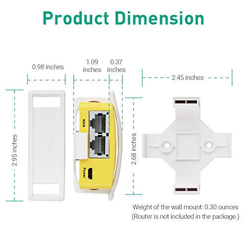 GL.iNet WiFi Router Holder Wall Mount with Screws, Compatible with GL-AR150, GL-AR150-Ext, GL-AR300M, GL-AR300M-Ext, GL-MT300N-V2 Mini Router, Networking Device Bracket, Easy to Install (White)