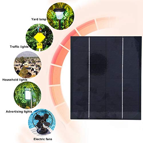 Solar Panel Charger, 6W 6V Monocrystalline Silicon Solar Panel Outdoor DIY Solar Panel Battery Charger Power Supply